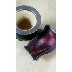 Mate de calabaza, forrado con virola.