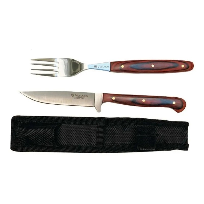 Set Cuchillo Y Tenedor Venado Acero Inoxidable
