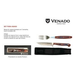 Set Cuchillo Y Tenedor Venado Acero Inoxidable